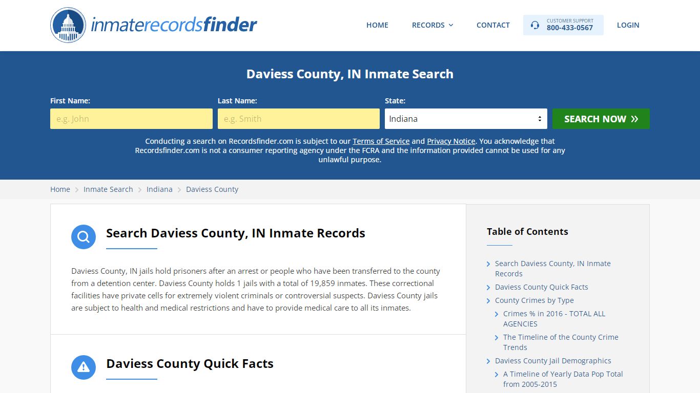 Daviess County, IN Inmate Lookup & Jail Records Online