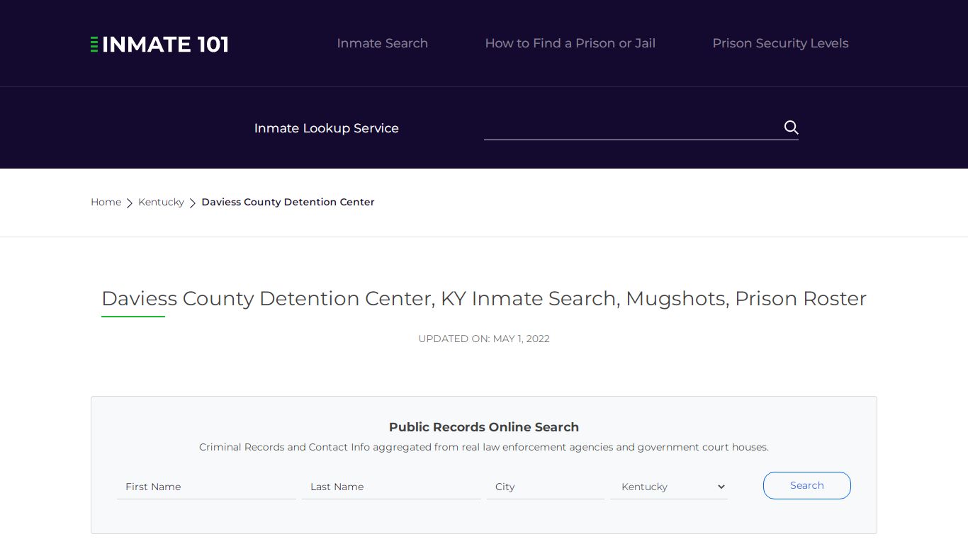 Daviess County Detention Center, KY Inmate Search ...